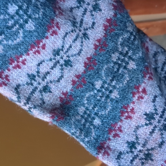 Vintage BLUEBERRY HILL* 100% Shetland Wool patterned button front sweater. - Picture 3 of 15